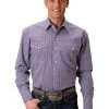 Roper Mini Check Snap Shirt -Equestrian Clothing 0300102787009 roper mini check snap shirt purple 38858.1538516238