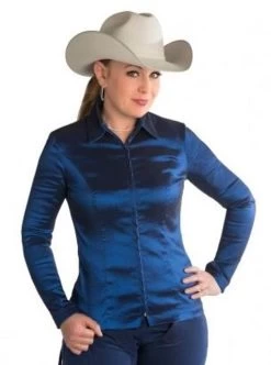 Hobby Horse Taffy Show Blouse -Equestrian Clothing 3849 hobby horse taffy blouse indigo 64461.1583201802