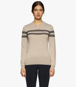 Cavalleria Toscana Merino V-Neck Sweater 10 Cavalleria Toscana Merino V-Neck Sweater -Equestrian Clothing V neck sweater off white front MAD113 LA035 1004 cT 24578.1650668199