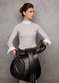 Horseware Ireland Horseware AA Clean Cool Competition Shirt -Equestrian Clothing aa clean cool comp shirt pearl grey rider cmpjlm jpea horseware 16351.1649201190