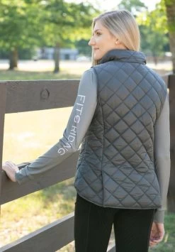 FITS Ainsley Quilted Vest -Equestrian Clothing ainsley quilted vest ash back A717 1 fits 50679.1665448372