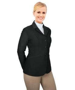 Ovation AirFlex Show Coat -Equestrian Clothing airflex show coat black front 471043 ovation 55107.1624991062