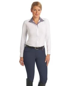 Ovation Aqua-X Knee Patch Breeches -Equestrian Clothing aqua x grip kp breech navy ovation 31822.1626550792