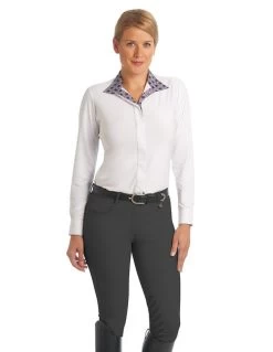 Ovation Aqua-X Knee Patch Breeches -Equestrian Clothing aqua x silicone KP black front 469889 ovation 54888.1626551366