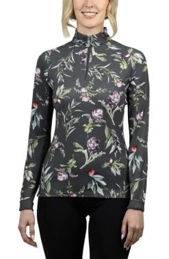 Kastel Denmark Shirt Signature Prints Raglan Sleeve -Equestrian Clothing artichoke sunshirt ls asphalt front LSAA kastel 50445.1683592340