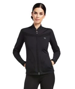 Ariat Ascent Full Zip Sweatshirt -Equestrian Clothing ascent zip sweatshirt black front 10039435 ariat 08872.1645568911