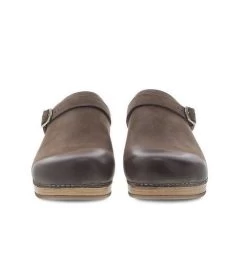 Dansko Berry Mule With Strap Mushroom Nubuck -Equestrian Clothing berry clog mule strap mushroom pair front dansko 52546.1676001029