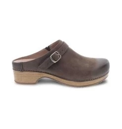 Dansko Berry Mule With Strap Mushroom Nubuck -Equestrian Clothing berry clog mule strap mushroom side dansko 76337.1676001022
