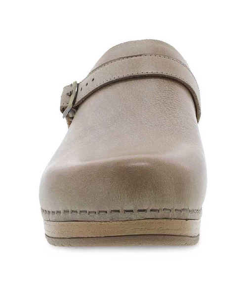 Dansko Berry Mule With Strap Oyster Milled Leather 3 Dansko Berry Mule With Strap Oyster Milled Leather