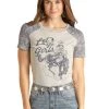 Panhandle Bronc Let's Go Girls Tee -Equestrian Clothing bronc lets go tee lt.navy front WLWT21R0UH panhandle 56405.1676684012