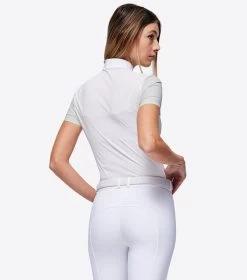 RG Button Competition Polo Short Sleeve -Equestrian Clothing button competition polo ss lt.grey back POW003 JS001 8100 cavalleria toscana 86532.1670277302