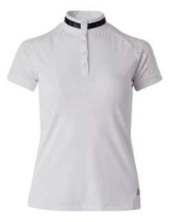 B Vertigo Lauren Show Shirt Short Sleeve -Equestrian Clothing bv lauren lace mesh ss white hero 33593 WH horze 44224.1661616169
