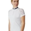 B Vertigo Lauren Show Shirt Short Sleeve -Equestrian Clothing bv lauren lace mesh ss white side 33593 WH horze 32313.1661616157