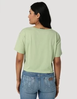 Wrangler Cactus Crop Tee -Equestrian Clothing cactus tee ss reseda back 112328948 wrangler 54947.1682110177