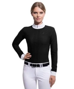 Samshield Camille Show Shirt Long Sleeve -Equestrian Clothing camille show ls black front samsheild 82259.1638829154