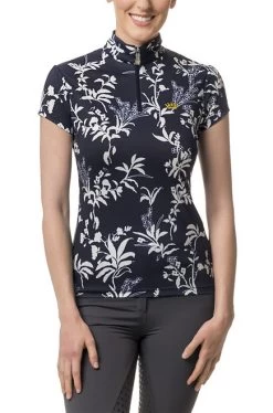 Kastel Denmark Shirt Shirred Cap Sleeve -Equestrian Clothing cap sleeve signature floral navy CSSNW kastel 87144.1659211239