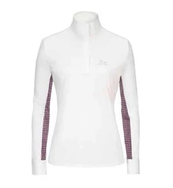 RJ Classics Carly 37.5 Show Shirt -Equestrian Clothing carly 37.5 show shirt wine houndstooth front CA500D rj classics 24145.1661362215
