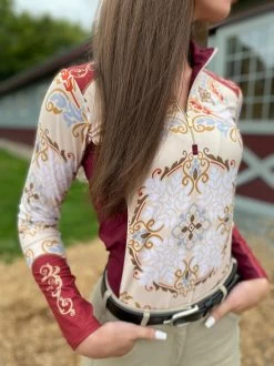 Arista Catori Quarter Zip Shirt 8 Arista Catori Quarter Zip Shirt -Equestrian Clothing catori 1 4 zip ls multi detail 3013 MESH arista 85397.1668904996