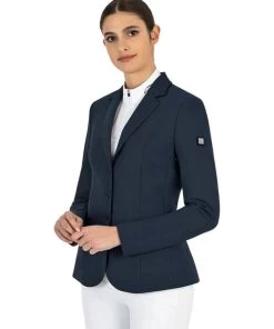 Equiline Celisa C Show Coat -Equestrian Clothing celisa competition jacket blue front M08713 002 equiline 74635.1675299079