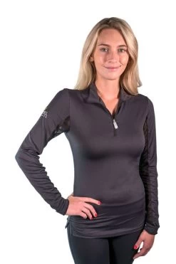 Kastel Denmark 1/4 Zip Sun Shirt - Solid Colors -Equestrian Clothing chbb01 allblack 92934 31310.1649802036