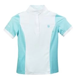 Kids Romfh Bit Signature Show Shirt Short Sleeve -Equestrian Clothing chd bit signature ss bleached aqua collar open 470912 romfh 61735.1684880262