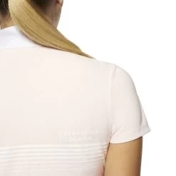 Cavalleria Toscana Girls Racing Stripe Competition Polo -Equestrian Clothing chd racing stripe polo pink back detail POA067 JE022 2500 CT 31112.1639864702