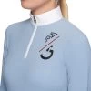 Cavalleria Toscana Girls Team Zip Long Sleeve Polo -Equestrian Clothing chd team zip polo ls light blue detail POA068 JE022 7C00 CT 58114.1649016532
