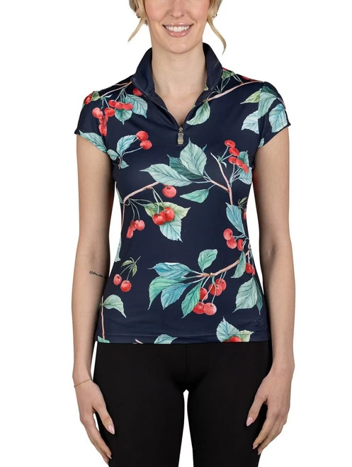 Kastel Denmark Navy Cherry Shirt Cap Sleeve 3 Kastel Denmark Navy Cherry Shirt Cap Sleeve