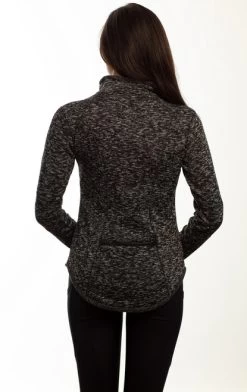 Goode Rider Chill Out Fleece Top -Equestrian Clothing chill out fleece top heather black back 18160 4059 goode rider 59116.1666131409