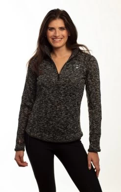 Goode Rider Chill Out Fleece Top -Equestrian Clothing chill out fleece top heather black front 18160 4059 goode rider 47868.1673542698