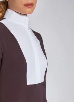 Cavalleria Toscana Hunter Competition Shirt Long Sleeve -Equestrian Clothing competition LS poplin bib dk purple bib CAD191 JE002 3A00 CT 43987.1690564915