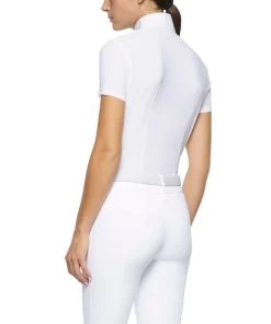 Cavalleria Toscana Hunter Competition Shirt Short Sleeve -Equestrian Clothing competition SS poplin bib white back CAD192 JE002 0001 cavalleria 08512.1690565773