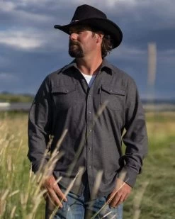 Outback Trading Men's Cooper Shirt Jacket -Equestrian Clothing cooper shirt jacket slate outback 19651.1607797111