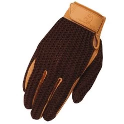 Heritage Crochet Riding Gloves -Equestrian Clothing crochet riding glove brown HG275 heritage gloves 28912.1643407638