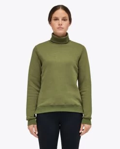 Cavalleria Toscana Embossed Turtleneck Pullover -Equestrian Clothing ct emboss turtleneck pullover fl.green front FED106 CO100 5E00 cavalleria toscana 48536.1664063444