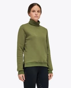 Cavalleria Toscana Embossed Turtleneck Pullover -Equestrian Clothing ct emboss turtleneck pullover fl.green side FED106 CO100 5E00 cavalleria toscana 49658.1664055520