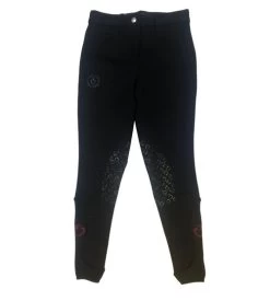 Girls Cavalleria Toscana Orbit Logo Breeches -Equestrian Clothing ct orbit breech kp black front PAA016 JE010 9999 CT 02241.1668822662