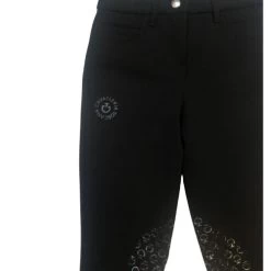 Girls Cavalleria Toscana Orbit Logo Breeches -Equestrian Clothing ct orbit breech kp black logo PAA016 JE010 9999 CT 20085.1668822677