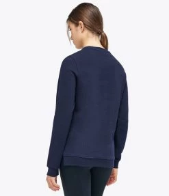 Cavalleria Toscana Orbit Logo Sweatshirt -Equestrian Clothing ct orbit crew navy backFED103 CO079 CT 97639.1667273357