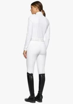 Cavalleria Toscana Perforated Insert Shirt Long Sleeve 9 Cavalleria Toscana Perforated Insert Shirt Long Sleeve -Equestrian Clothing ct perforated insert ls white navy back CAD216 JE022 0179 cavalleria toscana 65215.1660260131