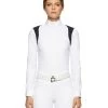 Cavalleria Toscana Perforated Insert Shirt Long Sleeve 1 Cavalleria Toscana Perforated Insert Shirt Long Sleeve -Equestrian Clothing ct perforated insert ls white navy front CAD216 JE022 0179 cavalleria toscana 45093.1660263495