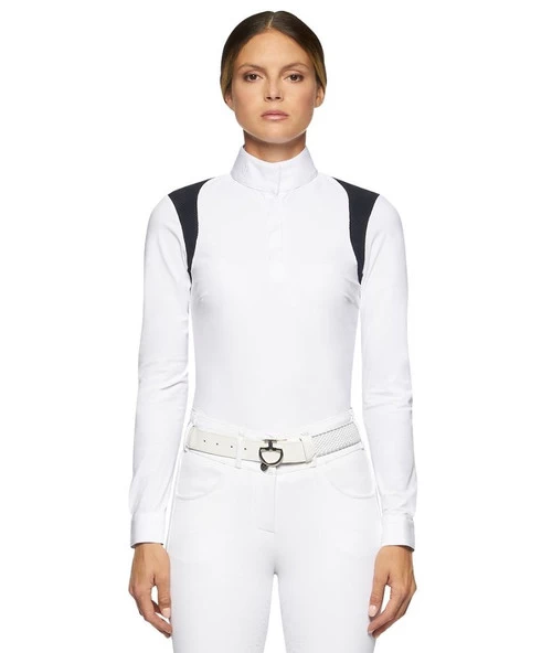 Cavalleria Toscana Perforated Insert Shirt Long Sleeve 3 Cavalleria Toscana Perforated Insert Shirt Long Sleeve