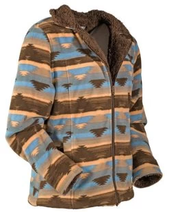 Outback Trading Dawn Print Fleece Jacket -Equestrian Clothing dawn aztec jacket grey side 29662 outback 78785.1664564244