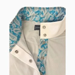 Essex Classics Grey Dusk Performance Shirt -Equestrian Clothing dusk grey LS paisley collar EJL24GY essex 06328.1653507416