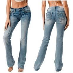 Grace In LA Jr Fit Steer Head Pocket Jeans -Equestrian Clothing easy fit horseshoe front back EB51780 grace LA 1 08205.1689631895