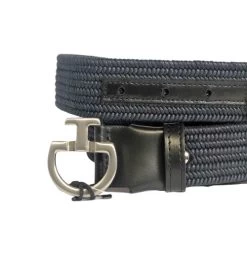 Cavalleria Toscana Elastic CT Clasp Belt Leather Trim -Equestrian Clothing elastic belt CT clasp navy black CIN077 CO058 cavalleria 69689.1597872730