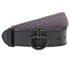Cavalleria Toscana Woven Fabric Elastic Belt -Equestrian Clothing elastic belt grey CIN042 PL060 8980 CT 40705.1674579780