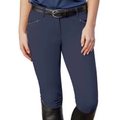 Ovation Elegance Sparkle Knee Patch Breeches -Equestrian Clothing elegance KP breech navy 471195 ovation 59233.1626210676