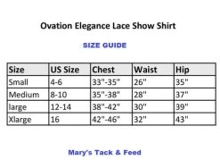 Ovation Elegance Lace Short Sleeve Show Shirt -Equestrian Clothing elegance lace ss show shirt size chart 471198 ovation 55385.1626029145