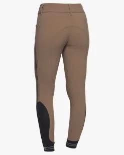 Cavalleria Toscana Embossed Stripe Breeches Knee Grip -Equestrian Clothing emboss silicone stripe breech tortora back PAD169 JE010 8960 CT 00588.1657139557